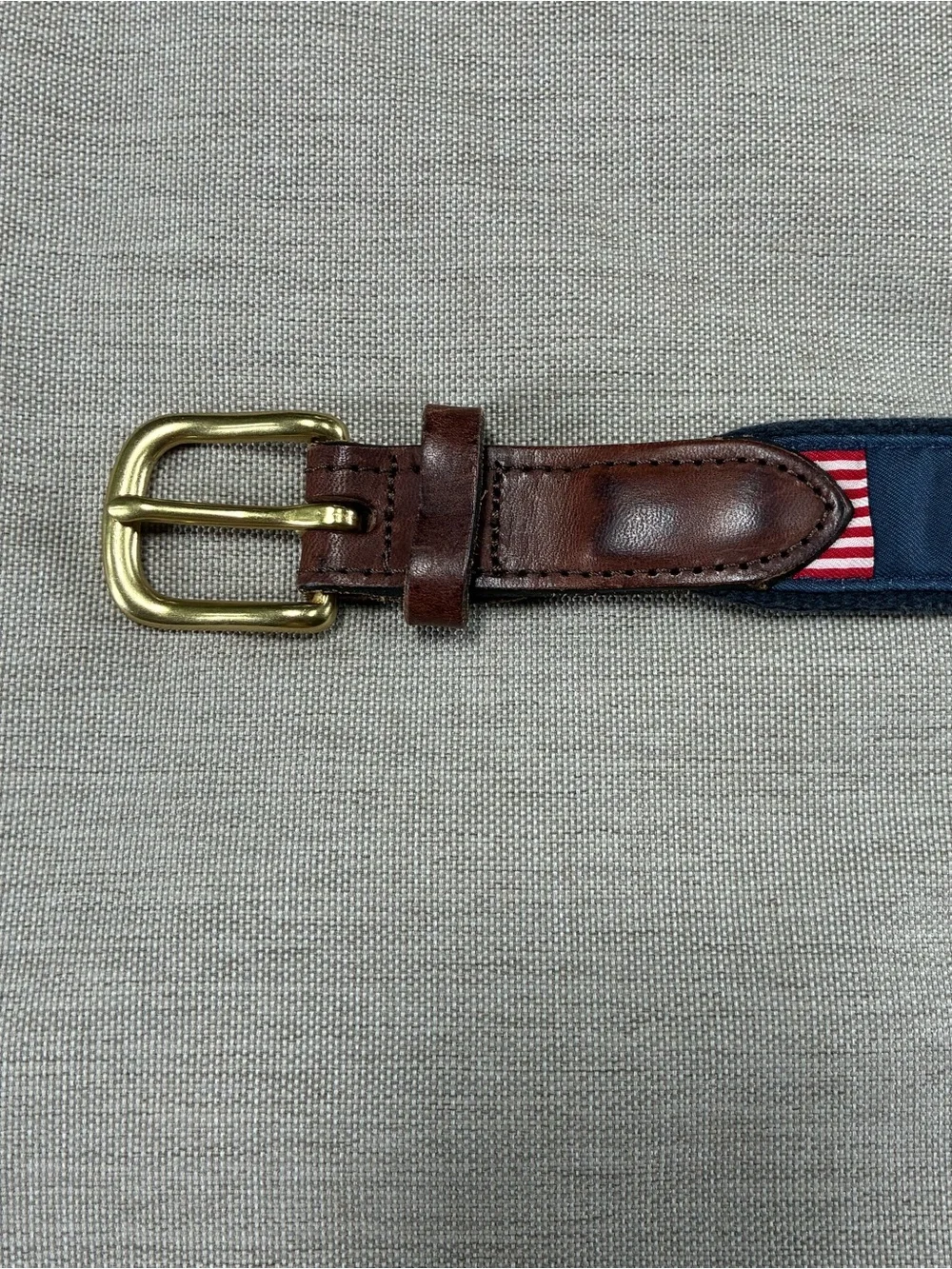 Vineyard Vines by Shep & Ian Leather Canvas American Flag Belt USA Boys size 26